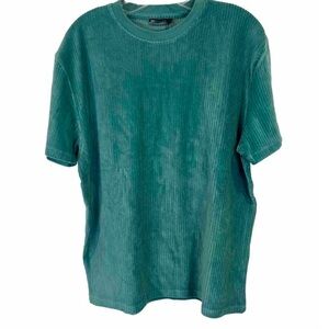 ASOS Design Short Sleeve Ribbed Velour Shirt